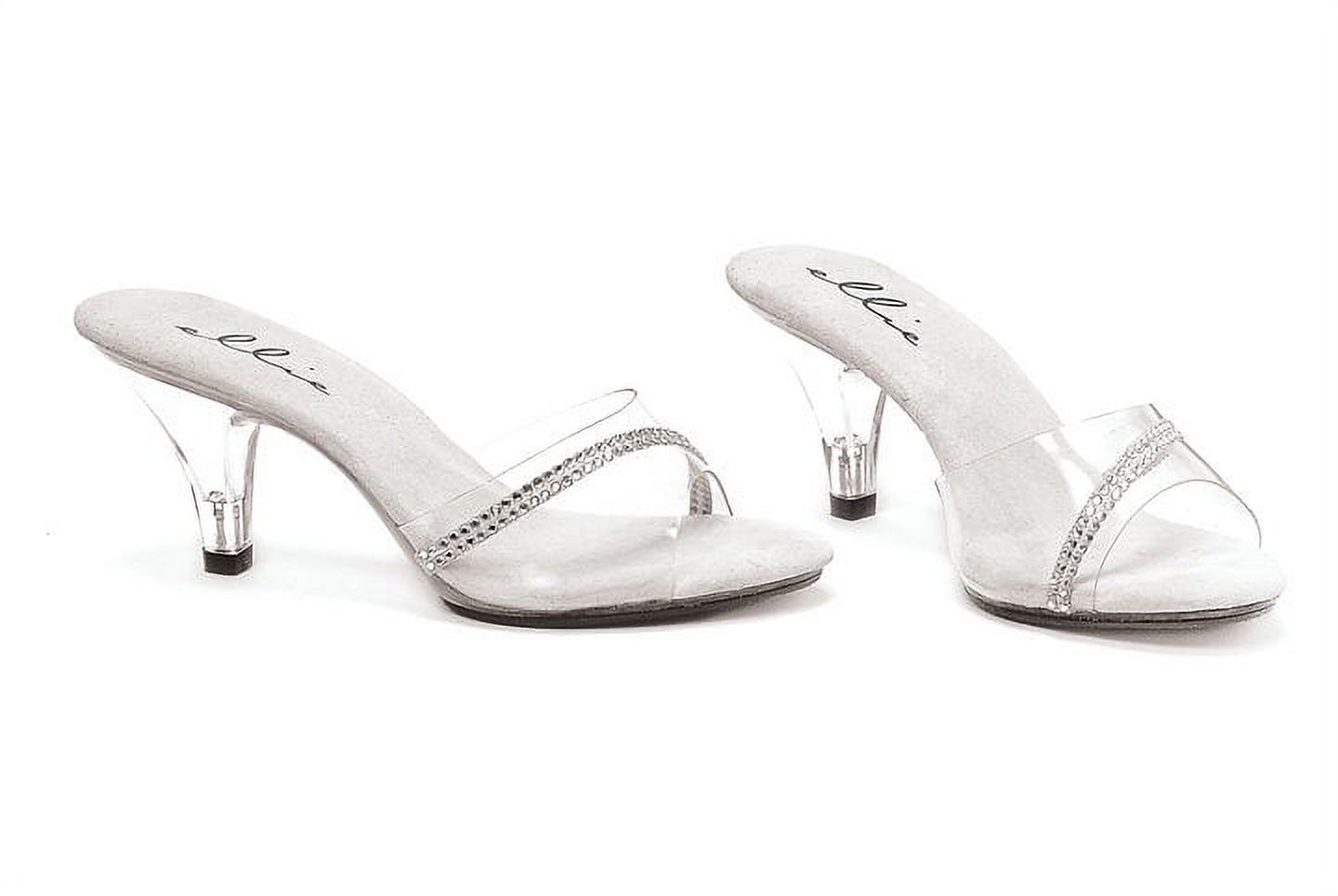 Ellie Shoes E-305-Jesse 3 Heel Clear Mule with Rhinestones Clear / 15 - image 3 of 3