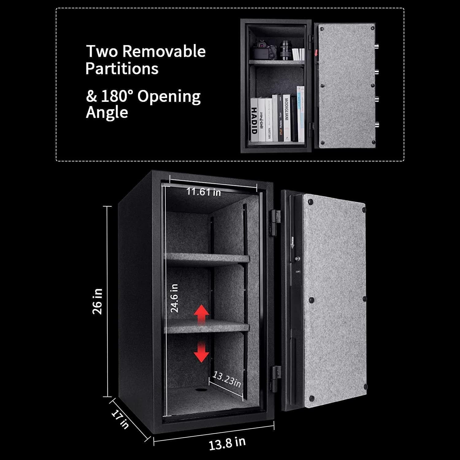 TigerKing Fireproof Steel Safe with Digital Lock, 3.47 Cubic Feet, Large Safe Box for Home and Office