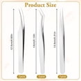 thumbnail image 3 of Pieces High Precision Stainless Steel Straight Tip Tweezers Curved Tip Tweezers Professional False Eyelash Tweezers Set Eyelash Tweezers for Eyelash Extension Supplements, 3 of 5