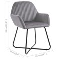 thumbnail image 4 of vidaXL Chaises de Salle à Manger 2 Pcs Velours Gris, 4 of 5