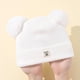 thumbnail image 3 of Gorro de lana de color sólido acrílico para niños, gorro de punto estándar para otoño e invierno, con doble bola, para bebés, 3 of 6