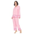 thumbnail image 2 of Casual Nights Women's Long Sleeve Rayon Button Down Pajama Set, 2 of 4