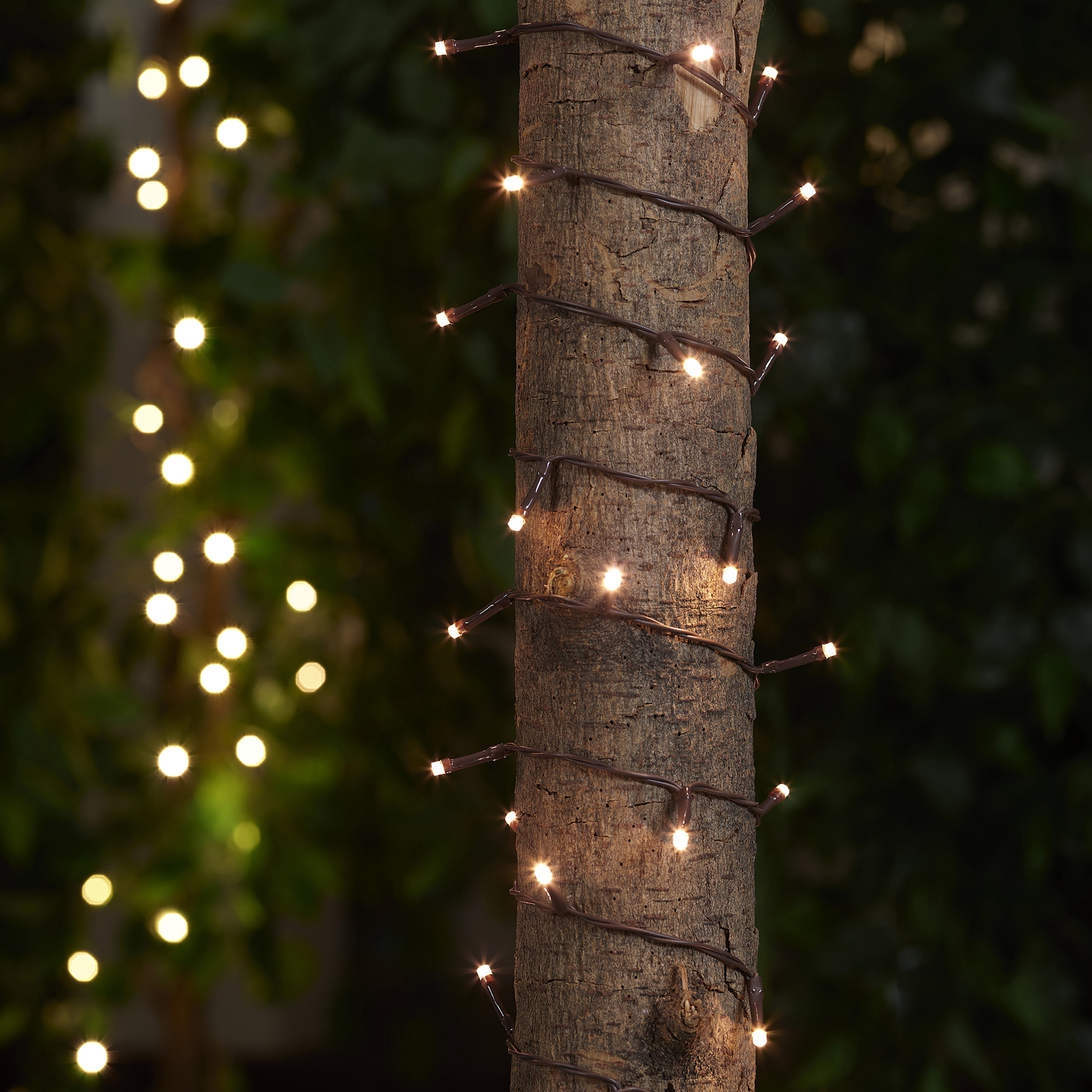 (2 pack) Mainstays 50-Count Warm White LED Solar-Powered Mini Outdoor String Lights