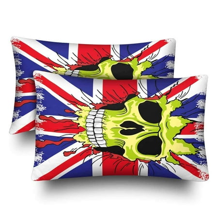 Gckg England Flag Union Jack Skull Pillow Cases Pillowcase
