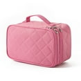 thumbnail image 1 of Bolsa de maquillaje pequeña, bolsa de maquillaje informal para mujer, bolsa de maquillaje de viaje de 2 capas, capacidad de uso diario, 1 of 5