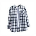 thumbnail image 2 of Wowcloth Women's Plaid Long Sleeve Casual Coat - Button-Down Collar, No Hood for Everyday Wear & Versatile Style, 2 of 3