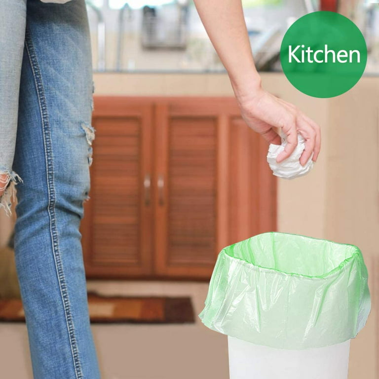 Garbage Bags 5 Gallon, 100 Count, Extra Thick Small Garbage Bags for  Kitchen Bathroom Patio Office Wastebasket Car (Green)