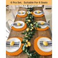 thumbnail image 4 of 13 Inch Round Placemats Set of 6, Christmas Gnomes Non Slip Heat Insulation PP Table Mats, Winter Xmas Snowflakes Textured Orange Washable Place Mats for Kitchen Dining Party Table Decor, 4 of 7