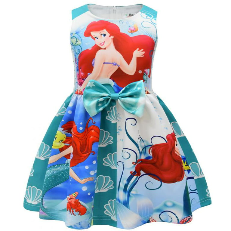 Little Girls Mermaid Princess Dress Sleeveless Casual Christmas Birthday  Costume 