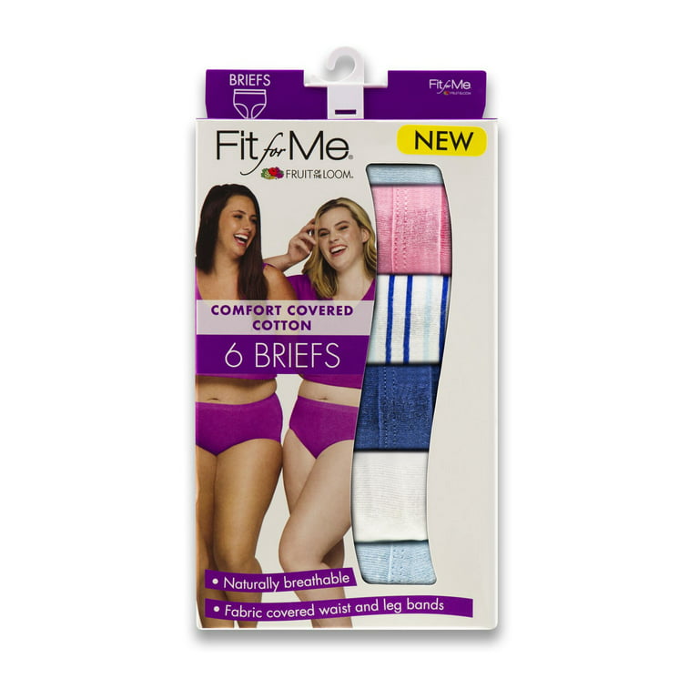 Fit for Me by Fruit of the Loom Women's Plus Size Breathable Micro-Mesh  Brief Underwear, 6 Pack