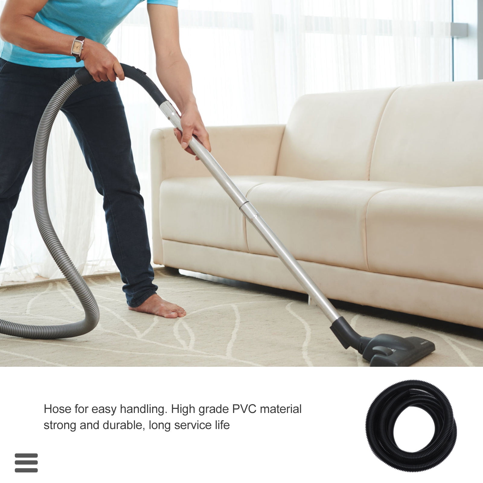 Hytrove PVC Vacuum Hose, Black, Smooth Interior, Flexible Design – picture 5