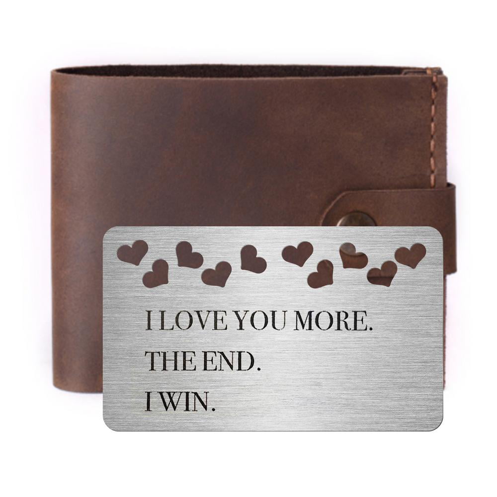 Christmas Gifts For Him Engraved Metal Wallet Card Husband Boyfriend Men Son W28 