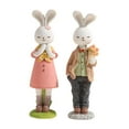thumbnail image 2 of Tnarru 2 Pieces Easter Couple Rabbit Figurines Animal Sculpture Easter Gift Resin Rabbit Statue for Farmhouse Balcony Bookshelf Lawn A, 2 of 8