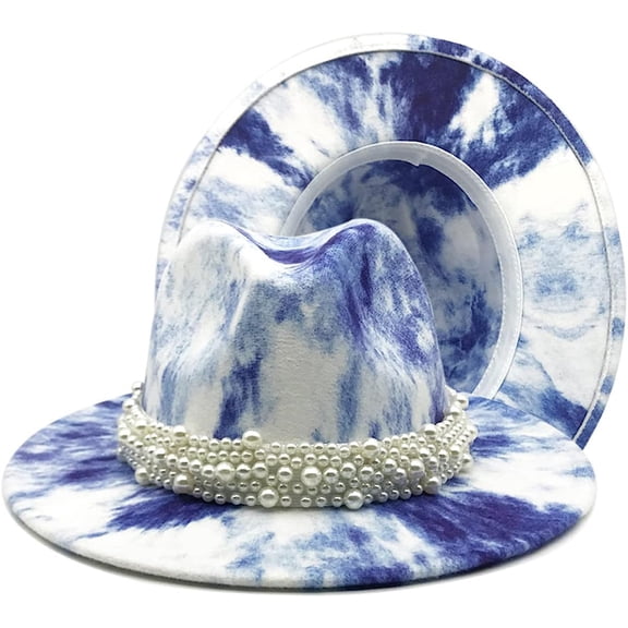 LINLIN Panama Hats Classic Wide Brim Fedoras Dress Hat for Women Men Felt Panama Flat Top Jazz Cap