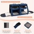 thumbnail image 4 of Demi Bonn 40” Soft-Sided Portable Dual Compartment Pet Carrier, Cat Carrier Condo with 2 Removable Hammocks, Blue, 4 of 9