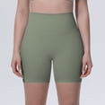 thumbnail image 6 of Dwellite No Front Seam High Waisted Workout Biker Shorts for Womens Tummy Control Soft Yoga Pants Gym Green L, 6 of 6