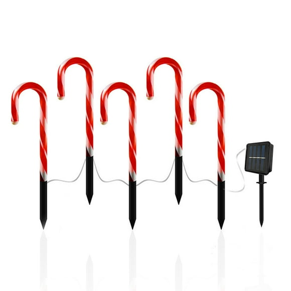 Bewildely Lámpara Solar de 5 uds., luz de jardín, decoración navideña, luces de bastón de caramelo para césped, luces de jardín con energía Solar Kits de decoración para fiestas No.01 Bewildely HA008319-01B