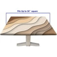 thumbnail image 6 of Square Fitted Geometric Pattern Tablecloth, Brown Beach Ombre Elastic Edge Table Covers, Splash Proof Stain Resistant Table Cover for Living Room Kitchen Patio, Fits 36 x 36 Inch Table, 6 of 6