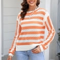thumbnail image 2 of Gibobby Suéter casual mujer, Suéter Trenzado de Cuello Redondo para Uso Diario Suéter pulóver para Mujer(Naranja,G), 2 of 5