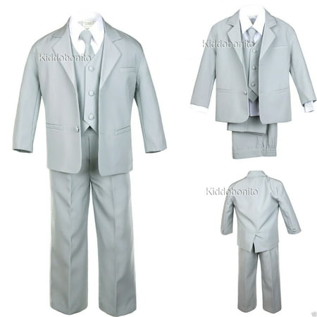 

Altotux Boy Baby Toddler Kid Teen Formal Wedding Party Light Gray Tuxedo Suit S-20