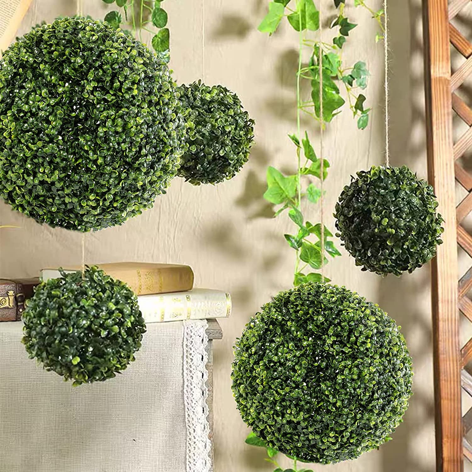 Artificial Topiary Ball Fake Boxwood Plant Decoration Balls for Garden Indoor Outdoor Home Wedding Birthday Party Decor,1PC