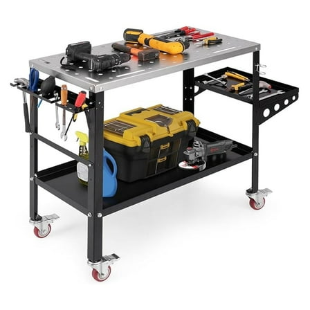 Mobile Base, 1500 lbs Capacity, Adjustable from 20" x 24.5" to 28" x 33.5", Heavy Duty Universal Mobile Base Stand with 4 Swivel Wheels, for Woodworking Equipment, Bandsaw, Power Tool, Machine