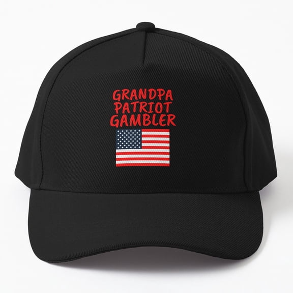 Jahat Grandpa Patriot Gambler Cap, Hats For Men, Gift For Him