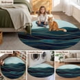 thumbnail image 5 of Round Rugs 4Ft, Turquoise Round Area Rug Washable Indoor Throw Carpet, Modern Abstract Geometric Art Golden Soft Non Slip Circle Rug for Kitchen Nursery Room Home Decor Aesthetic, 5 of 8