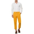 thumbnail image 2 of INSPIRE CHIC Plaid Dress Pants for Men's Flat Front Tapered Cropped Checked Trousers 36 Yellow, 2 of 5