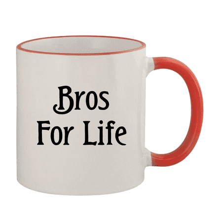 

Bros For Life - 11oz Ceramic Colored Rim & Handle Coffee Mug Red
