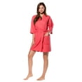 thumbnail image 4 of Turquaz Linen Thigh Length Waffle Kimono Bridesmaids Spa Robe (Coral, SM), 4 of 5