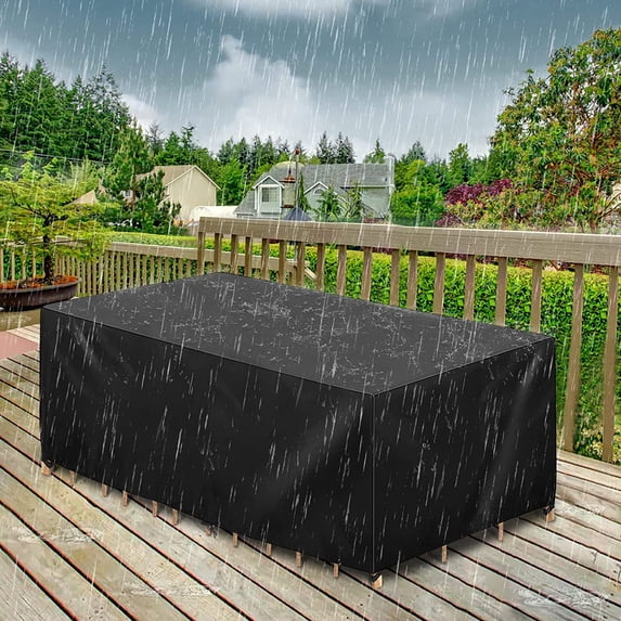 Waterproof Furniture Protective Cover Table & Chair Water Resistant Patio Garden Wicker Sofa Couch Cover Protector With Storage Bag For All Seasons