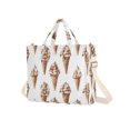 thumbnail image 7 of FORMRS Womens Corduroy Tote Bag Crossbody Shoulder Handbag with Pocket, Brown Ice Cream Pattern, 7 of 7