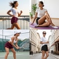 thumbnail image 6 of URATOT 2 Pack Cotton Yoga Short Women Summer Running Gym Sports Waistband Shorts with Pockets, 6 of 6
