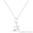 thumbnail image 1 of Starfish Ocean Sealife Charm 15x8mm (0.6x0.3in) Pendant & Chain Necklace in .925 Sterling Silver, 1 of 1