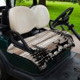 thumbnail image 2 of Golf Cart Seat Covers for 2 Seater,Deer Silhouettes Microfiber Cart Seat Towel Blanket,Trees Wooden Retro Art Farmhouse Absorbent Breathable Non Slip Bench Seats Protector for Golf Course 51"x31", 2 of 9