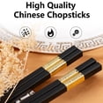 thumbnail image 2 of iPstyle Chopsticks 10 Pairs Reusable Fiberglass Non-Slip Chopsticks Beginners Chopsticks Dishwasher Safe 9.5" Black, 2 of 8