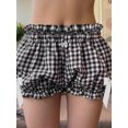 thumbnail image 4 of Rdhnmea Women Plaid Shorts, Elastic Waist Bows Summer Bloomer Shorts, 4 of 6