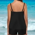 thumbnail image 2 of UTSJKR Summer Fashion Tankini Swimsuits for Women Two Piece Bathing Suits Tankini Top with Boyshorts Swimwear for Women Black XXL, 2 of 3