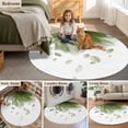 thumbnail image 6 of GreenTranslucent Floral Round Living Room Rugs 6 ft, Gradient Art Watercolor Decor Washable Area Rug with Non-Slip Sturdy Edge Binding Round Carpet for Kitchen Office Bedroom, 6 of 9