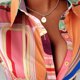 thumbnail image 3 of Blusas De Verano Blusas básicas estampadas Camisa con cuello en V Mujer Manga larga Traje diario (Naranja XL) Ygjytge para Mujer Naranja T L, 3 of 8