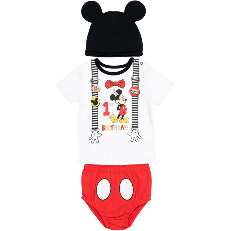 Disney Mickey Mouse 1st Birthday Infant Boys Cosplay Graphic T