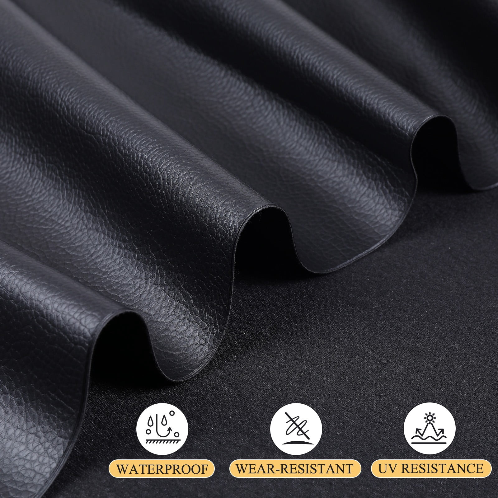 ANMINY Litchi Pattern Faux Leather Fabric, 1 Yard, 55in Wide Upholstery Leather for Headboard, Wall Decor, Sofa, Crafts, Sewing, Wallets, Handbags