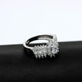 thumbnail image 5 of Uloveido Silver Color Simulated Oval CZ Ring Wedding Engagement Band Eternity Rings for Women (Size 6, White), 5 of 7