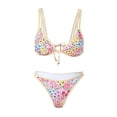 thumbnail image 6 of Bainana Women'S Two Piece Bikini Set Floral Print Swim Tops And Swim Bottoms With Tie Side Adjustable Straps Swimsuit Sexy Stylish Ladies Summer Holiday Hawaii Beachwear Light Yellow Size S, 6 of 7