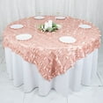 thumbnail image 5 of BalsaCircle 72x72 in Dusty Rose Taffeta Square Table Overlay 3D Leaves Petals Design Party Events Decorations Supplies, 5 of 8
