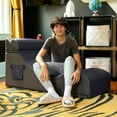 thumbnail image 3 of Jaxx Flexx V-Tex Convertible 3 in 1 Gamer Chair, Table, & Ottoman w/ Adjustable Headrest & Pocket - Vinyl Black, 3 of 8
