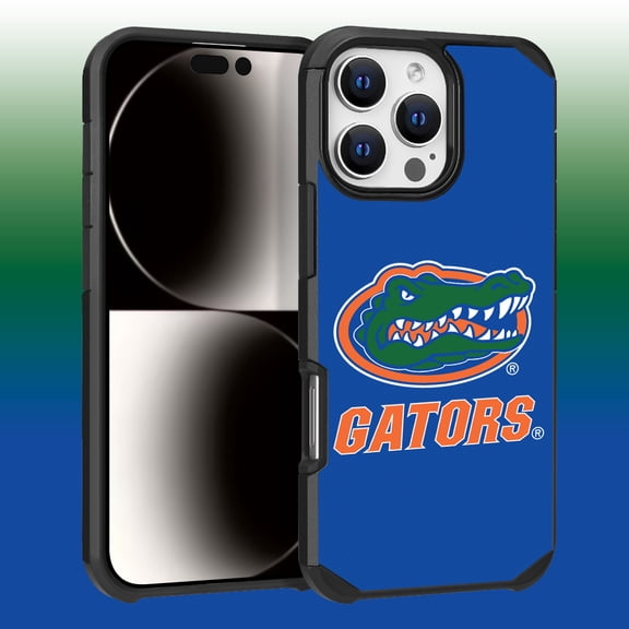 Apple iPhone 16 Pro Max (6.9) - Licensed NCAA University of Florida Gators Logo on Blue Textured Dual Layer Case