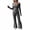 Black C, variant on Bovxnpu Women's Pajama Set 2 Piece Lounge Set, Pajamas for Women Set Striped Round Neck Cardigan Long Sleeve Top and Long Pants Sleepwear Sleepwear Loungewear