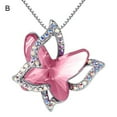 thumbnail image 2 of Kripyery Women Necklace Butterfly Rhinestones Faux Crystal Electroplating Bright Luster Necklace Jewelry Gifts, 2 of 8